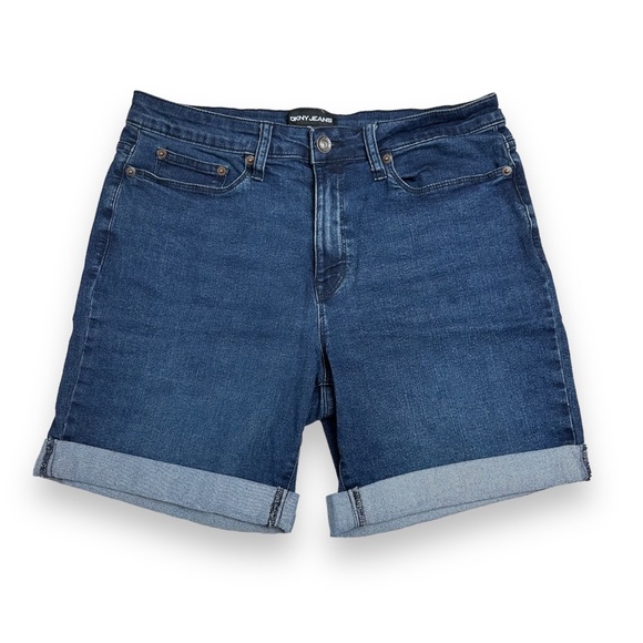 Dkny Pants - DKNY Jeans high rise denim roll hem shorts